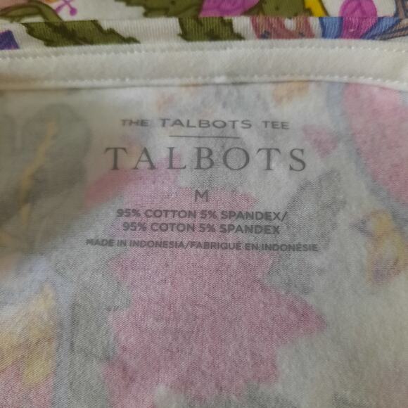 Talbots Bateau Neck 3/4 Sleeve Floral The Talbot Tee Size Medium NWT - Picture 4 of 7